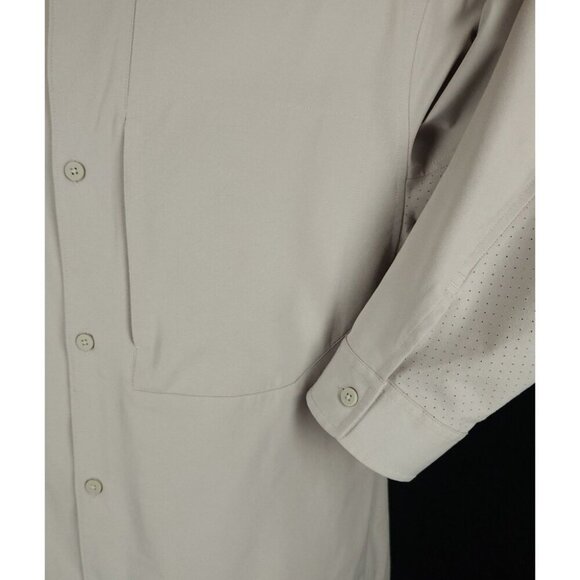 Lululemon Vented Mesh Long Sleeve Button Up Shirt Size L Mens Beige - Picture 3 of 7